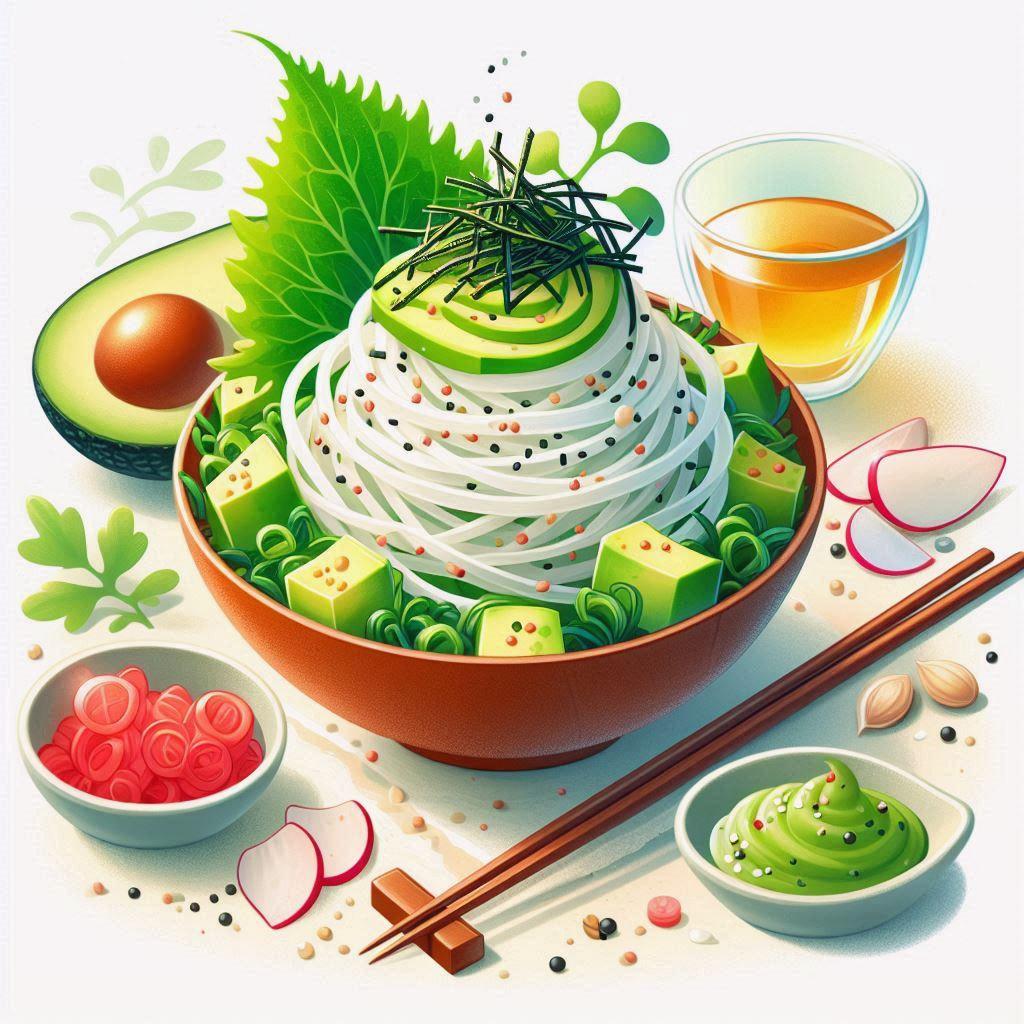 🥗 Освежающий японский салат из дайкона, морской капусты и авокадо: 🔪 Как правильно подготовить дайкон и авокадо для салата