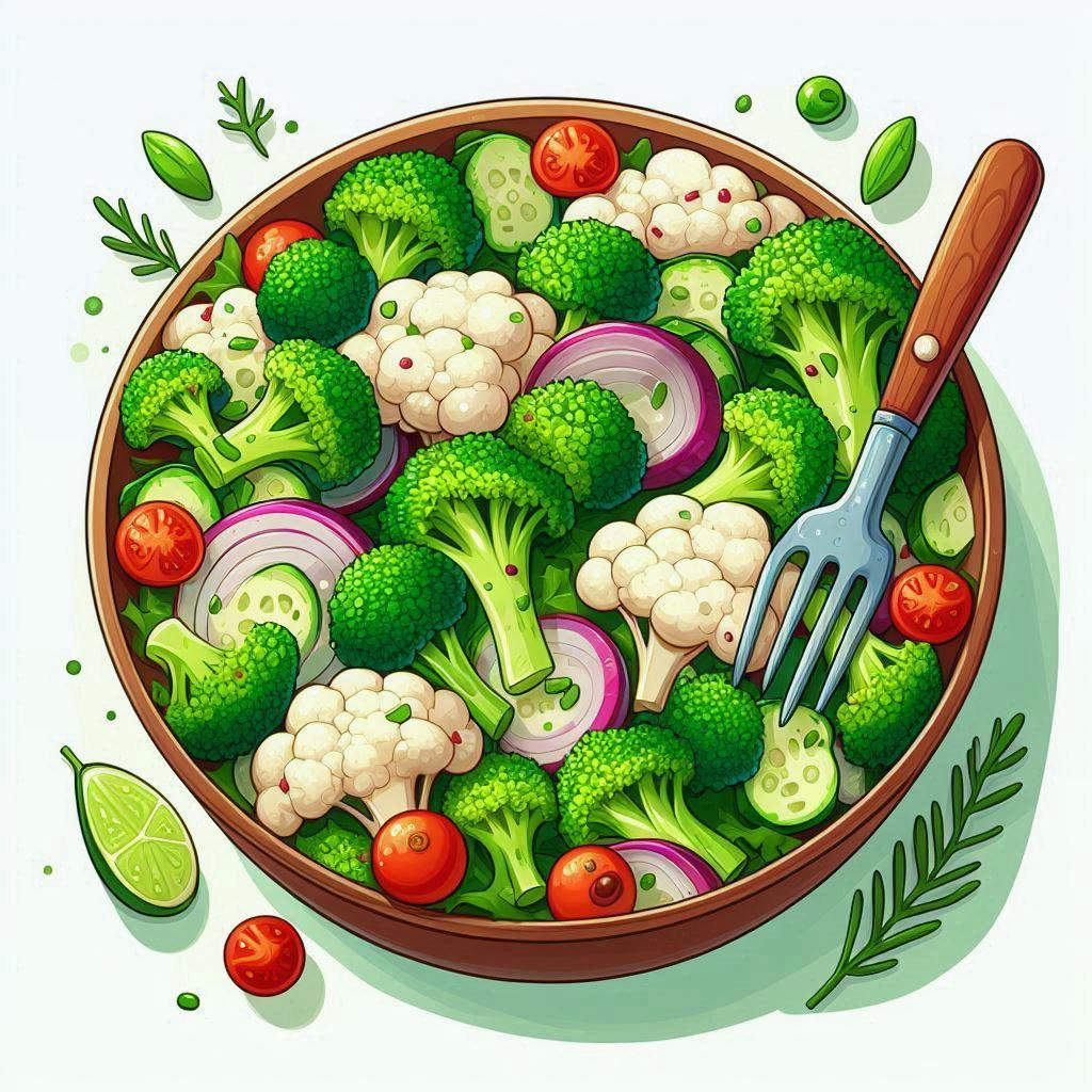 🥦 Сыроедческий салат из брокколи и цветной капусты: полезный и легкий рецепт: 🥗 Основные ингредиенты: брокколи и цветная капуста и их польза