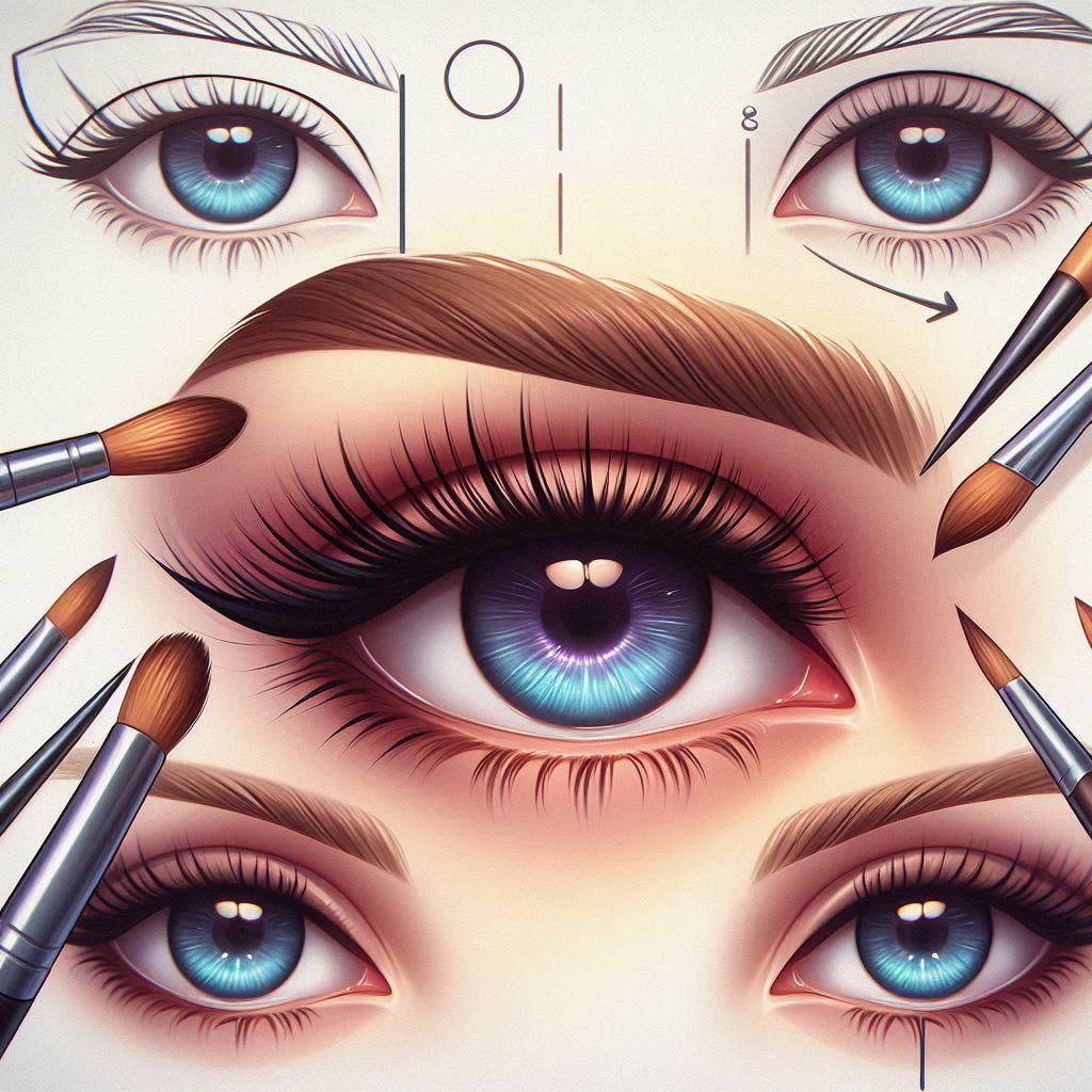 👁 Как визуально увеличить глаза: мастер-класс по макияжу с учетом формы глаз: ✨ Игра света и тени: как правильно применять хайлайтер и тени