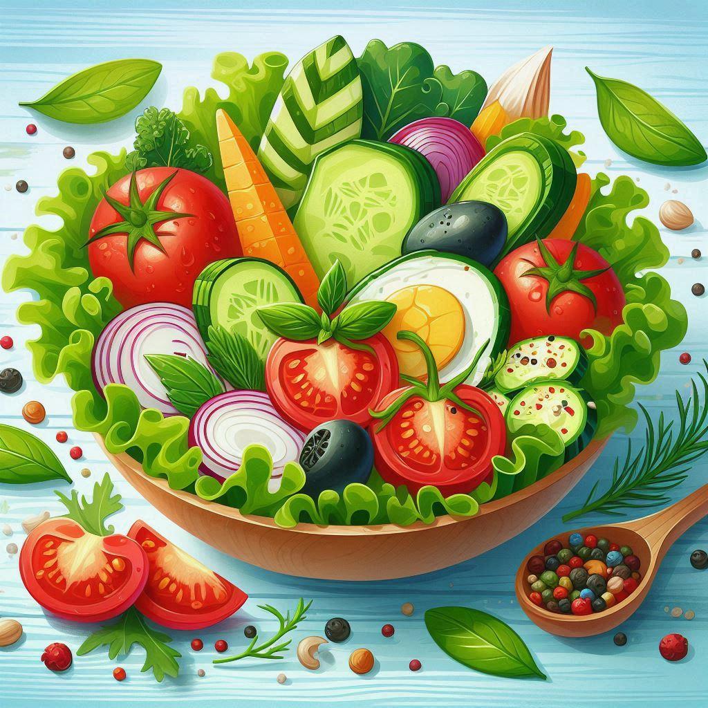 🥗 Салаты из свежих овощей: полезные рецепты для вашего здоровья: 🌿 Натуральные заправки: усиливаем пользу без калорий