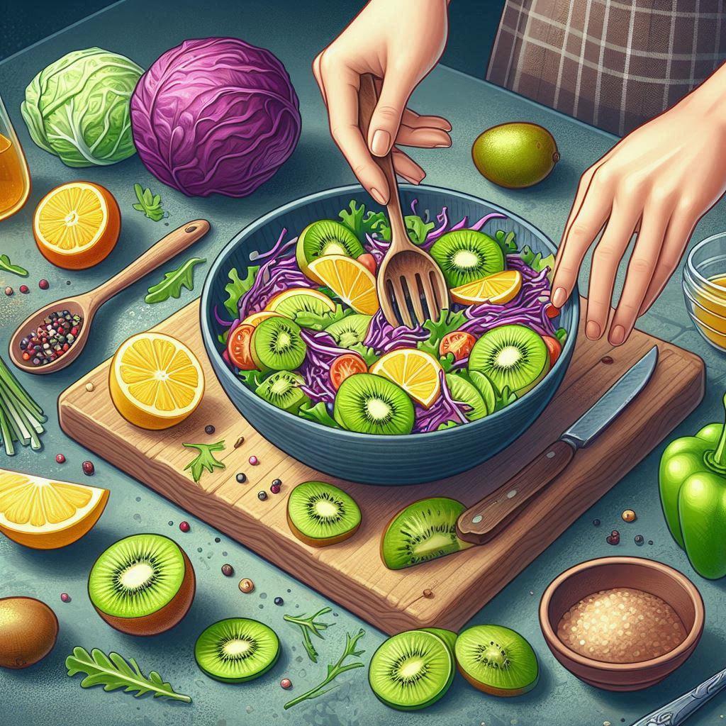 🥗 Приготовление сыроедческого салата с киви и капустой: рецепт и советы: 🛒 Список необходимых ингредиентов для салата